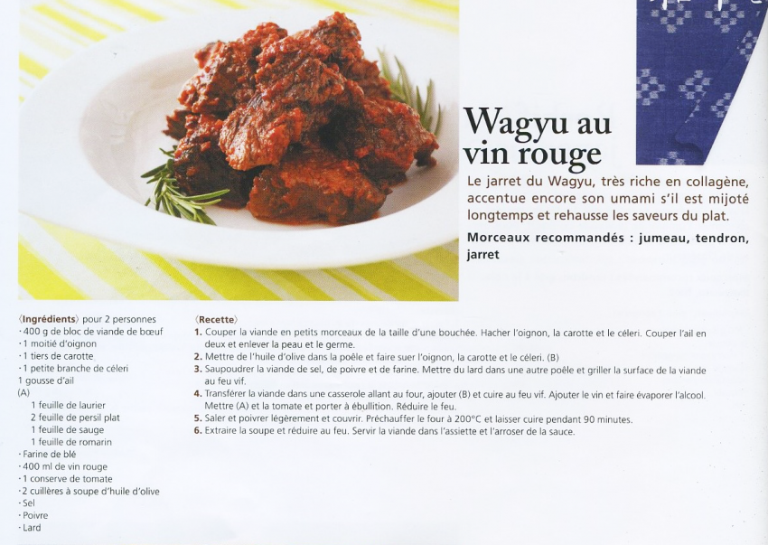 Recette Wagyu au vin rouge